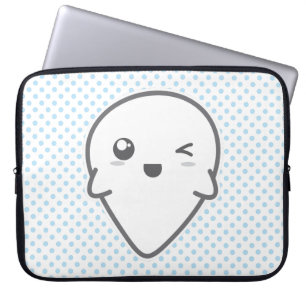 Kawaii Winking Ghost Laptop sleeve