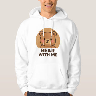 Kawaii winter bear with scarf hoodie