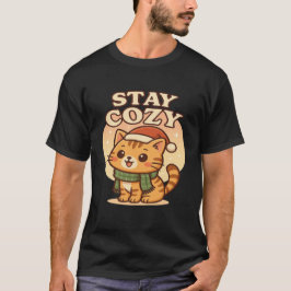 Kawaii Winter Cat- Stay Cozy cute christmas  T Shirt
