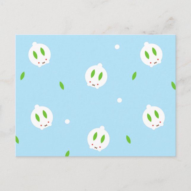 Kawaii Winter Snö Bunny Vykort (Framsida)