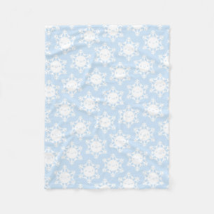 Kawaii Winter Snöflingor Fleecefilt