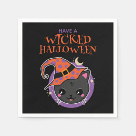 Kawaii Witch Cat Halloween Pappersservett