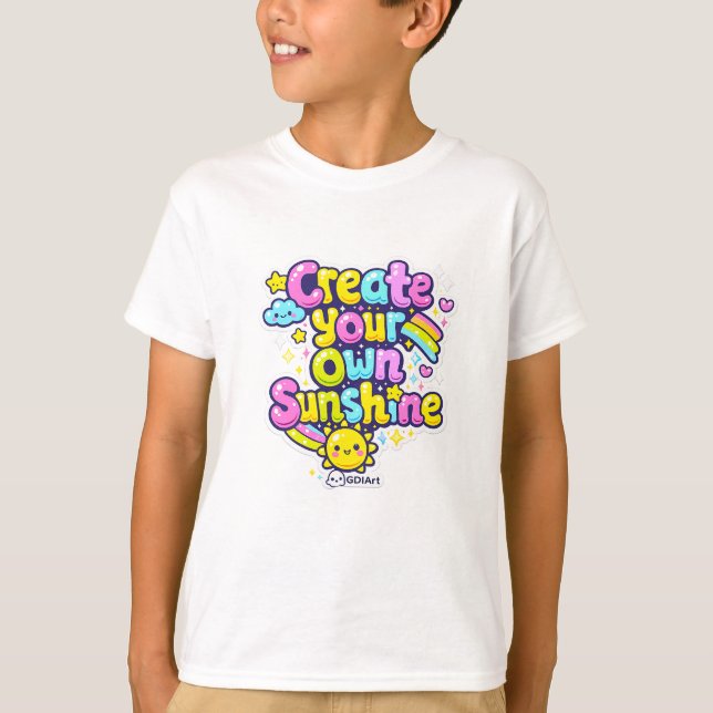 Kawaii Words - Create Your Own Sunshine T Shirt (Framsida)