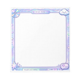 Kawaii Y2K Cyber Pastel Brain Dump Notepad Design Anteckningsblock