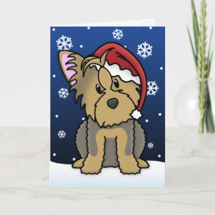 Kawaii Yorkshire Terrier-julkort Helgkort