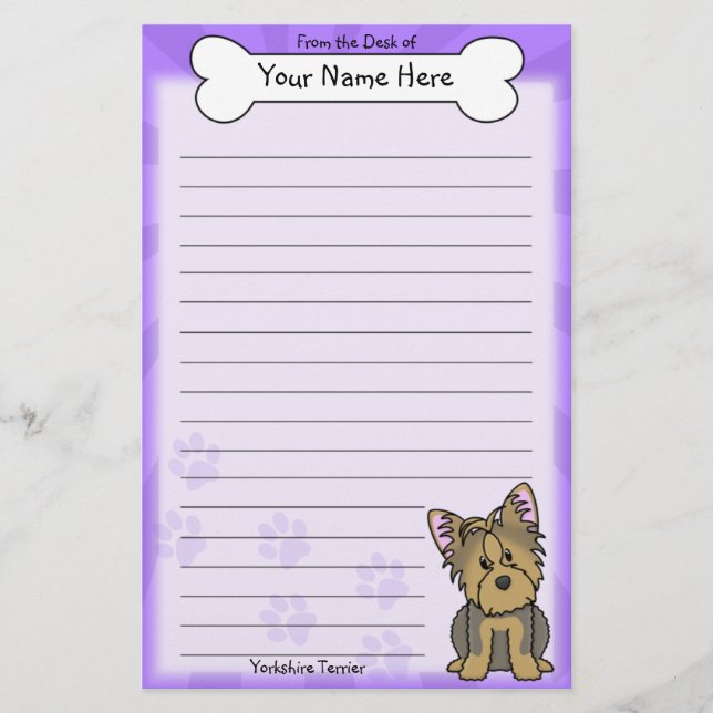 Kawaii Yorkshire Terrierbrevpapper Brevpapper (Framsida)