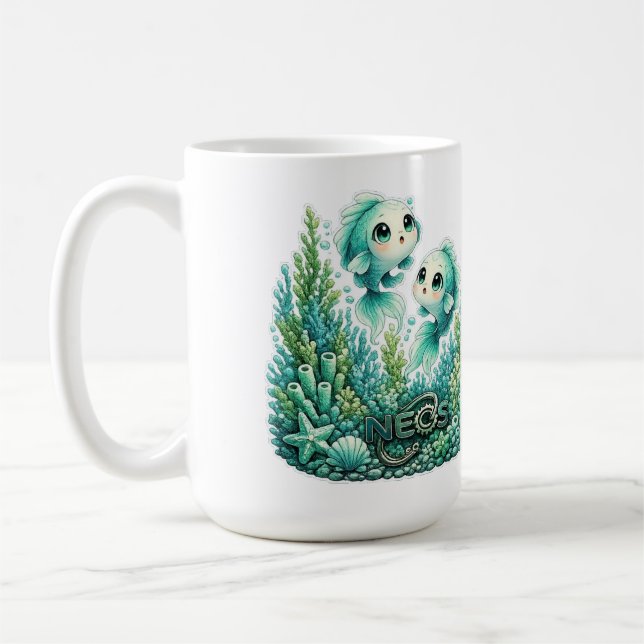 Kawaii Zodiac Neos Fiskarna Kaffemugg (Vänster)