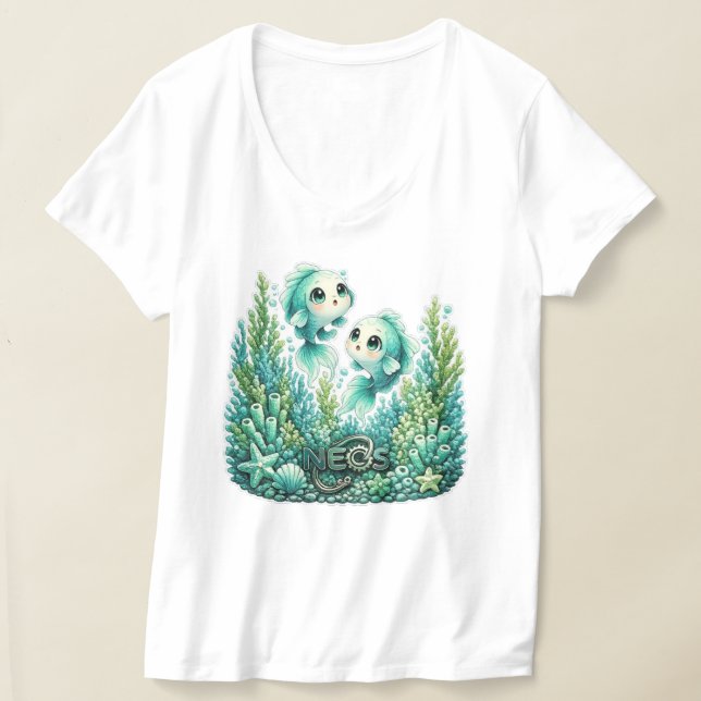 Kawaii Zodiac Neos Fiskarna T Shirt (Laydown)