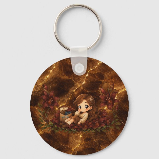 Kawaii Zodiac Neos Jungfrun Nyckelring (Framsida)
