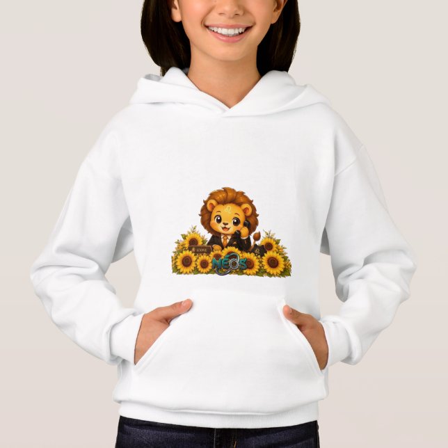 Kawaii Zodiac Neos Lejon T Shirt (Framsida)