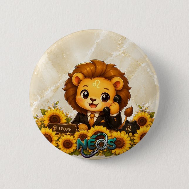 Kawaii Zodiac Neos Lejonet Knapp (Framsida)