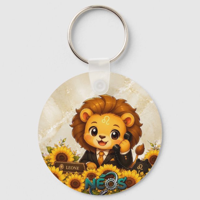 Kawaii Zodiac Neos Lejonet Nyckelring (Framsida)