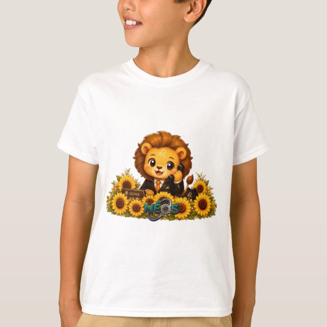 Kawaii Zodiac Neos Lejonet T Shirt (Framsida)