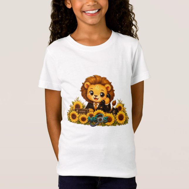 Kawaii Zodiac Neos Lejonet T Shirt (Framsida)
