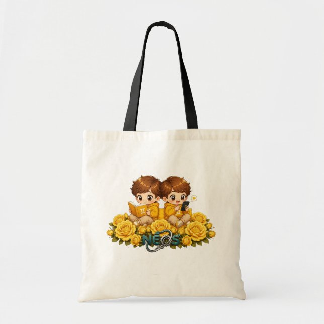 Kawaii Zodiac Neos Tvillingarna Tygkasse (Framsidan)