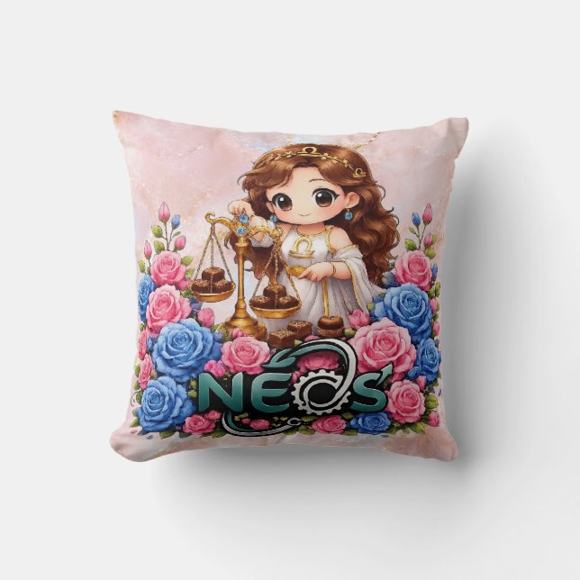 Kawaii Zodiac Neos Vågen Kudde (Framsida)