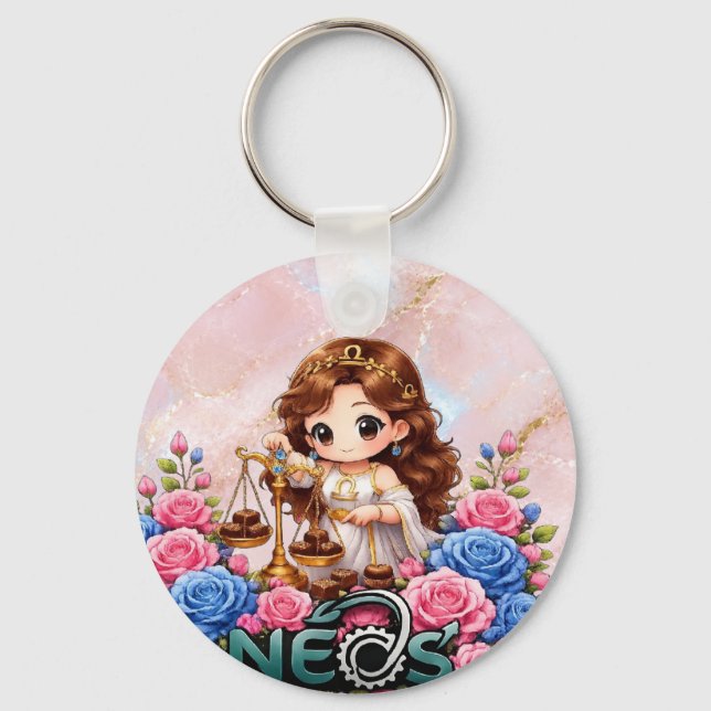 Kawaii Zodiac Neos Vågen Nyckelring (Framsida)
