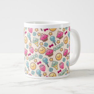 Kawaiibarn mönster med söta dodlar jumbo mugg