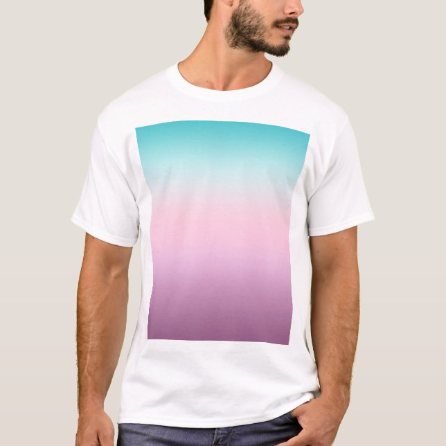 Kawaiipastellernas rosa och blåpressning t shirt (Framsida)