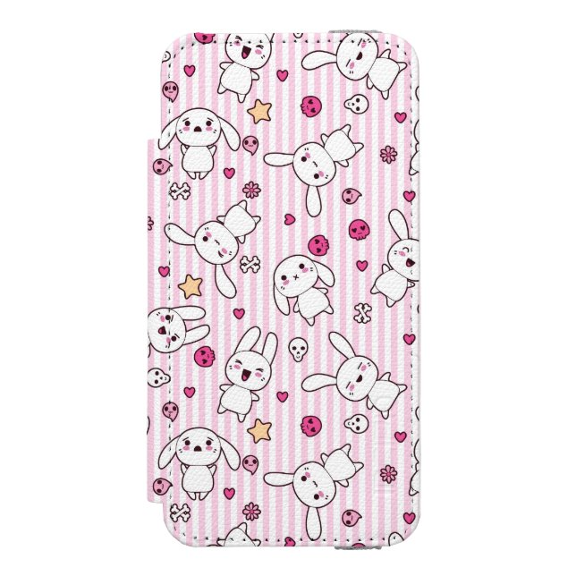kawaiirandmönster incipio iPhone wallet skal (Folio Framsidan)
