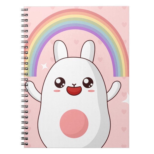 Kawaiiregnbågsklipp Anteckningsbok (Framsidan)