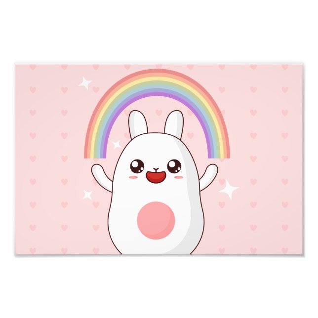 Kawaiiregnbågsklipp Fototryck (Framsidan)