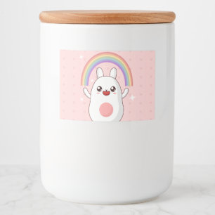 Kawaiiregnbågsklipp Mat Etiketter