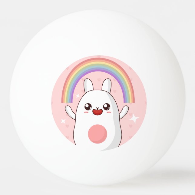 Kawaiiregnbågsklipp Pingisboll (Framsidan)