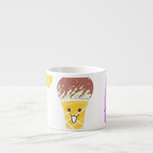 Kawaiis glass, söt, sömlös mönster. espressomugg
