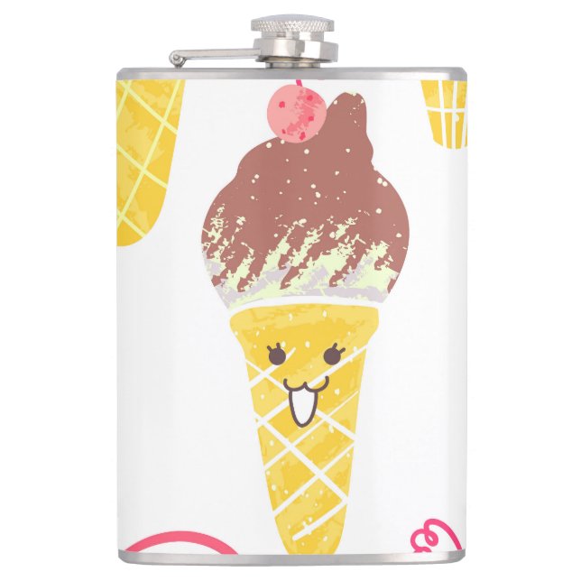Kawaiis glass, söt, sömlös mönster. fickplunta (Framsidan)
