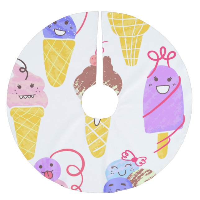 Kawaiis glass, söt, sömlös mönster. julgransmatta borstad polyester (Framsidan)