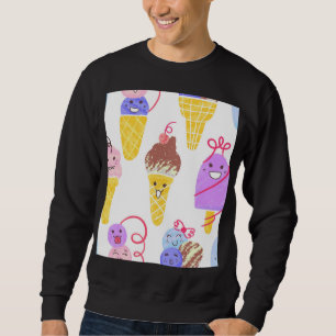 Kawaiis glass, söt, sömlös mönster. lång ärmad tröja