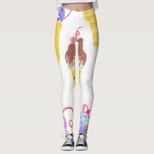 Kawaiis glass, söt, sömlös mönster. leggings