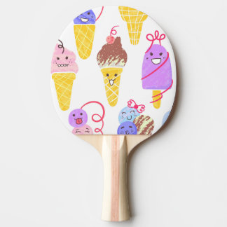 Kawaiis glass, söt, sömlös mönster. pingisracket