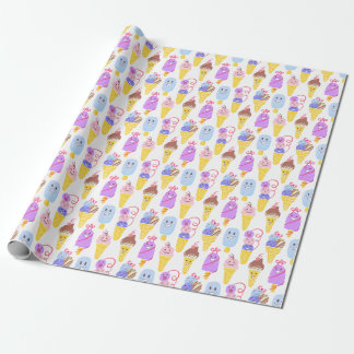 Kawaiis glass, söt, sömlös mönster. presentpapper