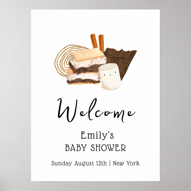 Kawaii's more Roligt Baby Shower Welcome Poster (Framsidan)