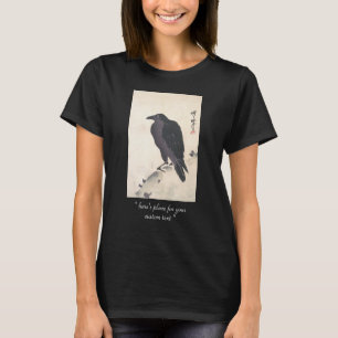 Kawanabe Kyōsai kråka som vilar på Wood stamkon T-shirt