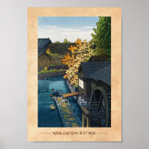 Kawanishi by, Tochigi prefektur Hasui Kawase Poster