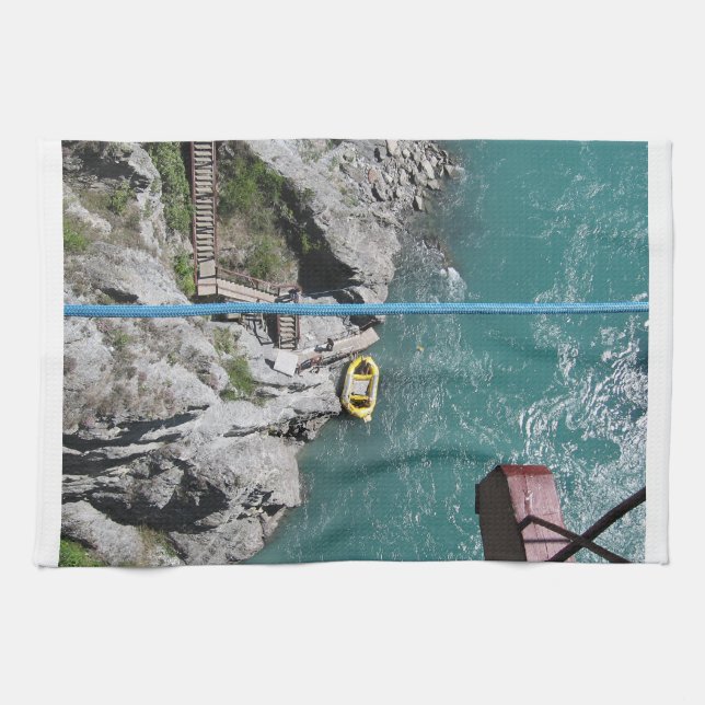 Kawarau Bridge Bungy POV, Queenstown, Nya Zeeland Kökshandduk (Horisontell)