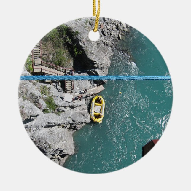 Kawarau överbryggar Bungy POV, Queenstown som är Julgransprydnad Keramik (Framsidan)