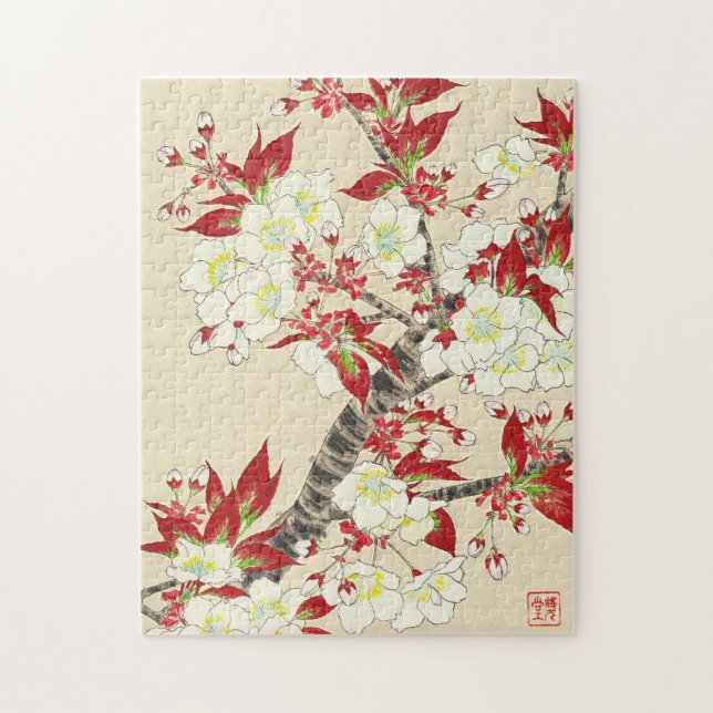 Kawarazaki Shodo Blommigt Calendar of Japan art Pussel (Vertikal)