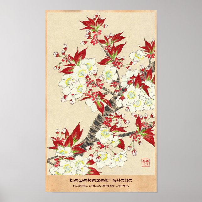 Kawarazaki Shodo Blommigt Calendar of Japan Poster (Framsidan)