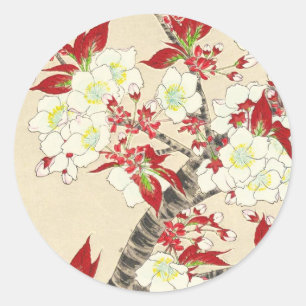 Kawarazaki Shodo Japans blomkalender Runt Klistermärke