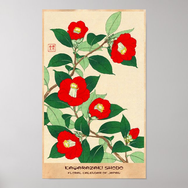 Kawarazaki Shodo Japanska blommor från Floral Cala Poster (Framsidan)