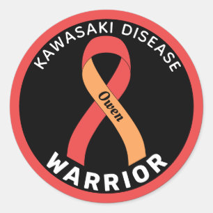 Kawasaki Disease Warrior Ribbon Black Runt Klistermärke