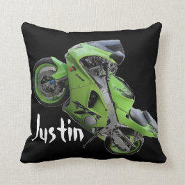 Kawasaki grönt "klykaraket" kudder kudde