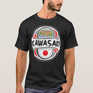 Kawasaki Japan Flagga Märke Resa Souvenir Stämpel T Shirt