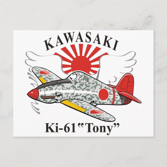 kawasaki ki-61 "tony" vykort (Framsida)
