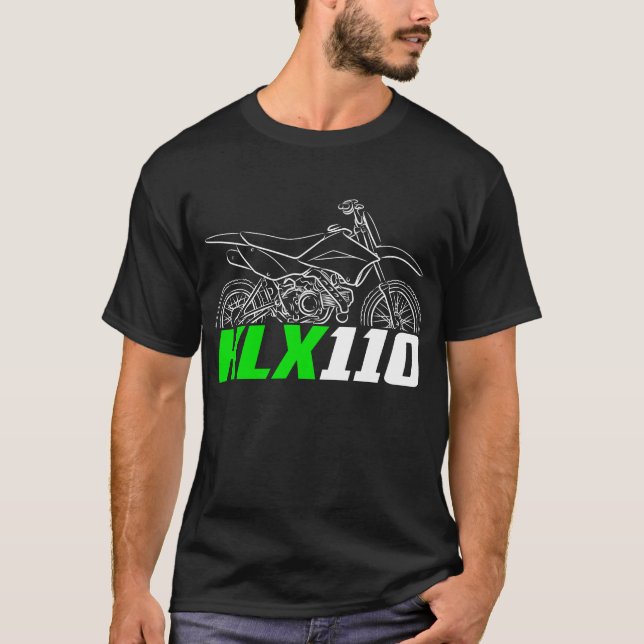 Kawasaki KLX110 2010-2020 T Shirt (Framsida)