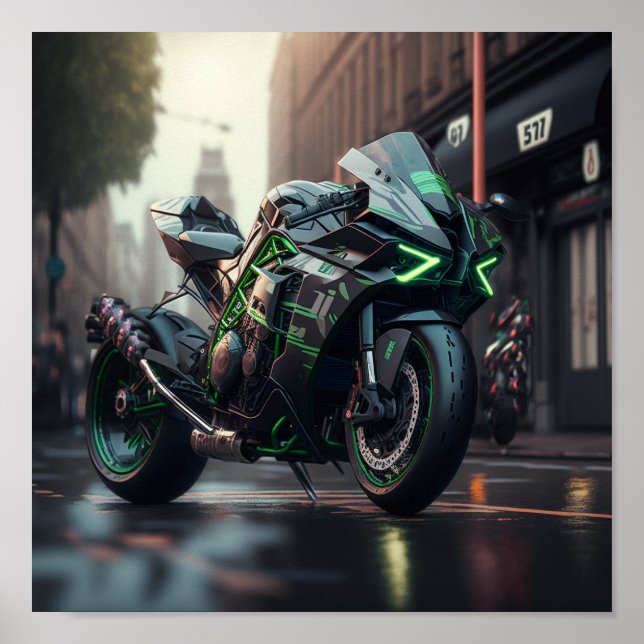 Kawasaki Ninja H2R Poster (Framsidan)